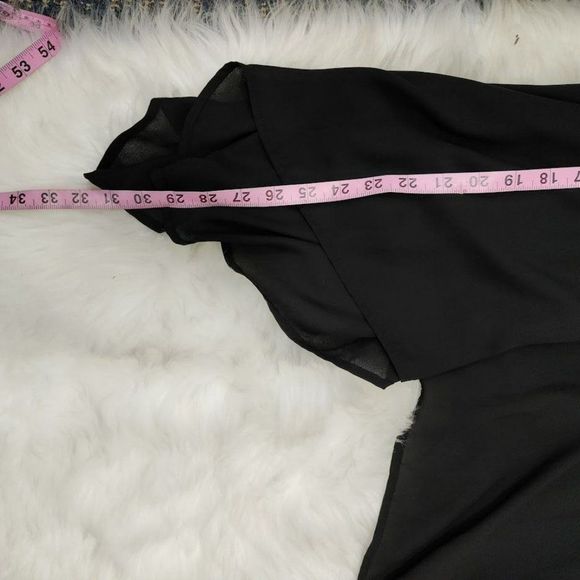 Women's Black Lace V-Neck High Low Dress M - Picture 5 of 6